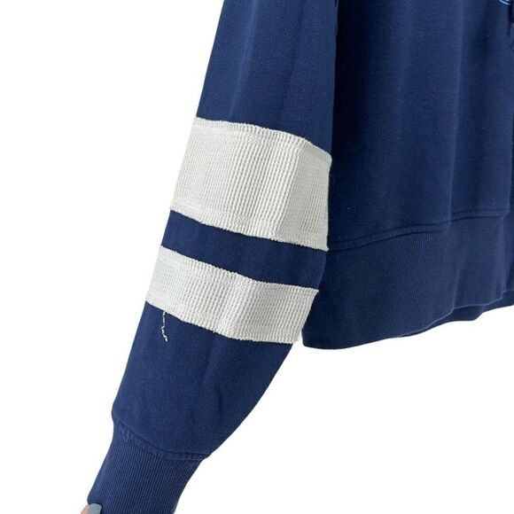 Junk Food Tennessee Titans Hoodie Blue Womens Size M Cropped Balloon Sleeve Top - Picture 4 of 9